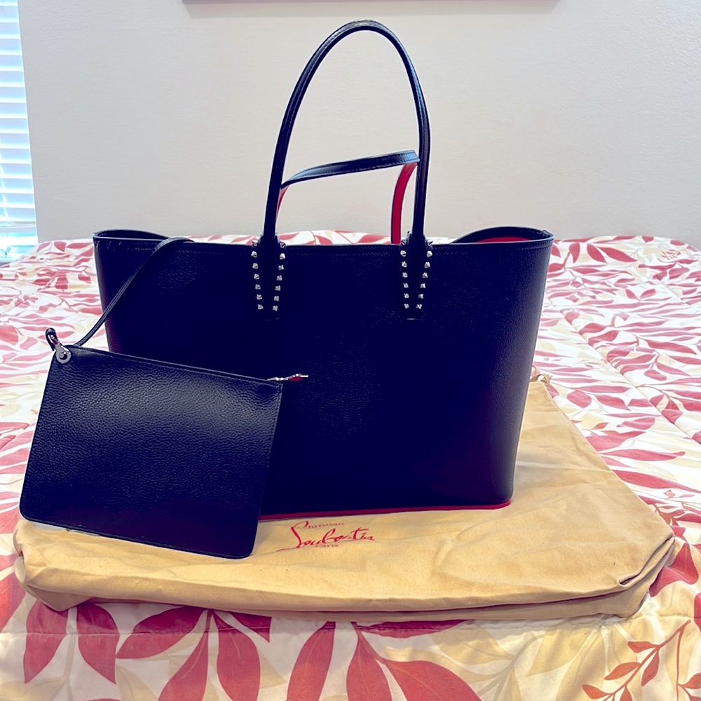 Black Christian Louboutin leather Cabata tote bag